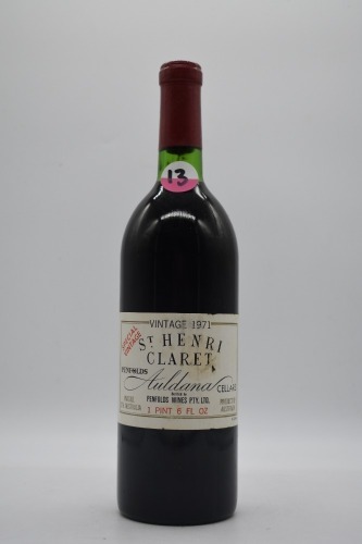 Penfolds St Henri (13) Shiraz 1971