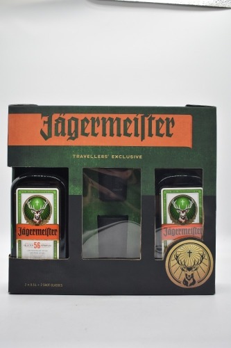 Jagermeister Travelers Exclusive 2* 500ml + 2 Shot Glasses 35%